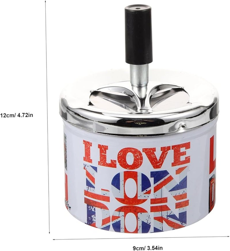 علبة سجائر من الفولاذ المقاوم للصدأ مقاومة للرياح مع غطاء، ذات إطفاء تلقائي محمولة للاستخدام المنزلي والخارجي - Image 2